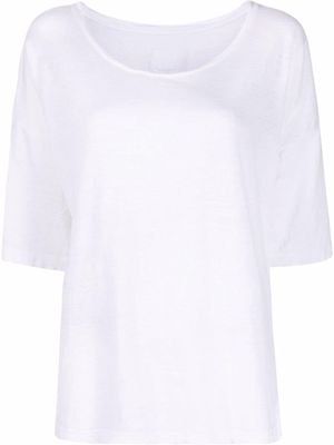 120% Lino scoop-neck relaxed T-shirt - White