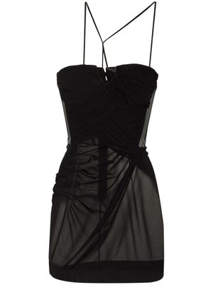 Nensi Dojaka cut-out semi-sheer mini dress - Black