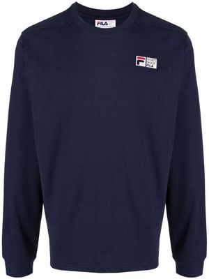 Fila logo-print long-sleeved T-shirt - Blue