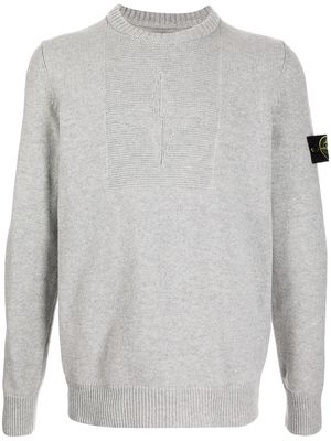Stone Island logo-patch knitted top - Grey