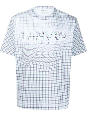 LANVIN check-print round-neck T-shirt - Blue