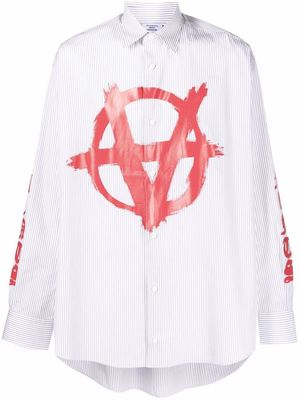 VETEMENTS Anarchy striped longsleeved shirt - White