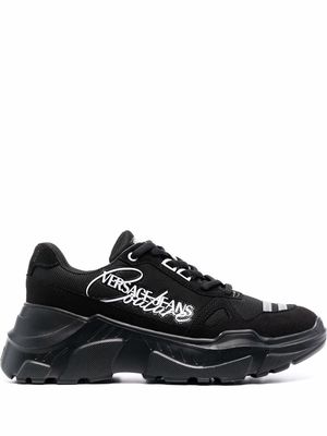 Versace Jeans Couture logo-print chunky low-top sneakers - Black