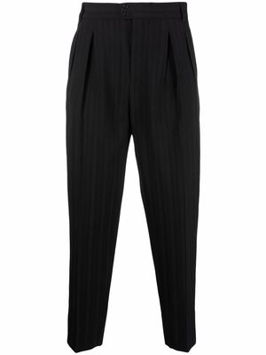 Saint Laurent striped tapered trousers - Black