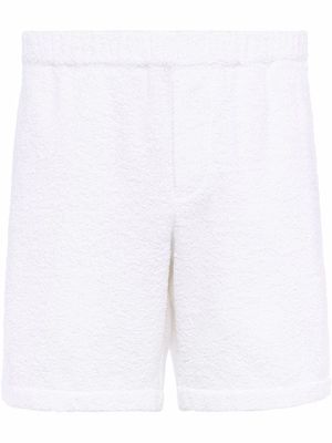 Prada logo-plaque terry-cloth shorts - White