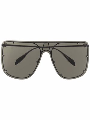 Alexander McQueen Eyewear tinted oversize-frame sunglasses - Metallic