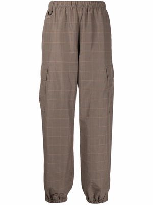 UNDERCOVER check-pattern track pants - Brown