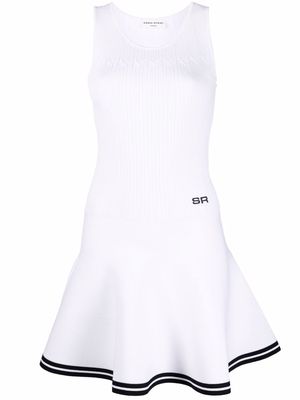 SONIA RYKIEL pointelle knit fluted-skirt mini dress - White
