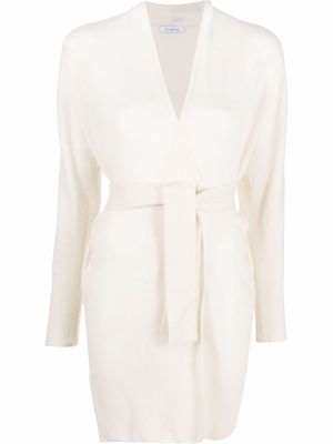 Malo belted cashmere cardigan - White