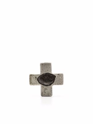 Parts of Four 12mm cross earring - Grey
