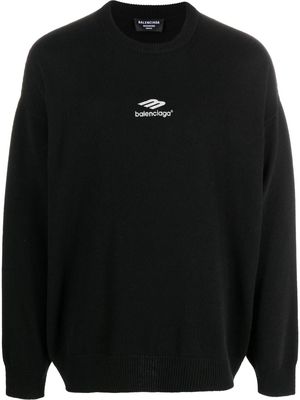 Balenciaga logo-print cashmere jumper - Black