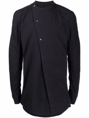 Boris Bidjan Saberi asymmetric button-up long-sleeved shirt - Black