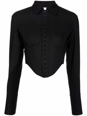 Dion Lee Undercorset cropped long-sleeve shirt - Black