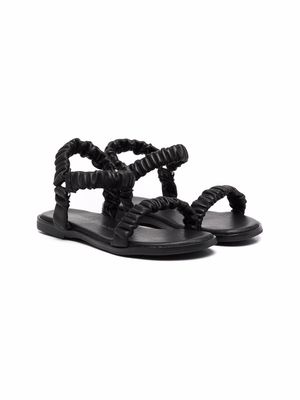 Age of Innocence Kyle ruched leather sandals - Black