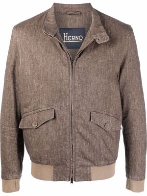 Herno textured bomber jacket - Brown