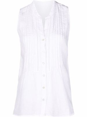 120% Lino sleeveless linen shirt - White