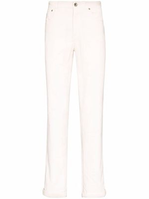 Brunello Cucinelli straight-leg corduroy trousers - White