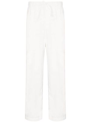 TEKLA straight-leg cotton pyjama trousers - White