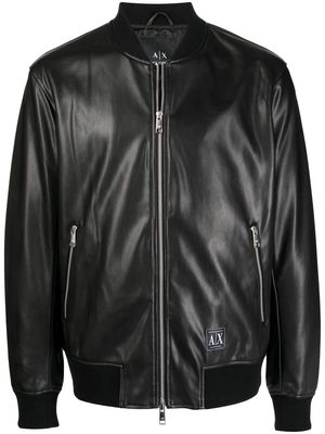 Armani Exchange blouson leather-effect jacket - Black