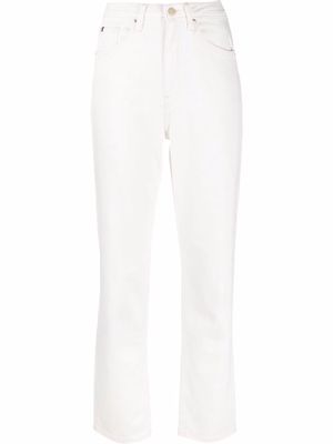 Tommy Hilfiger logo embroidered wide-leg jeans - White