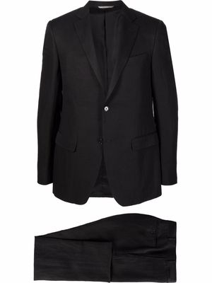 Canali single-breasted linen-silk suit - Black