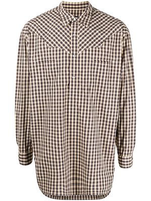 Undercoverism checked long-sleeved shirt - Blue