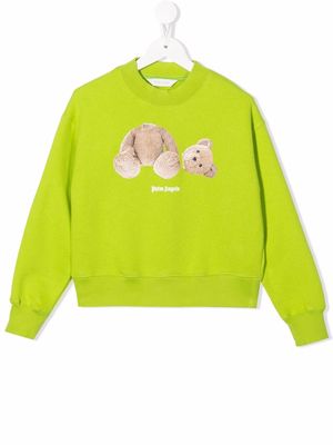 Palm Angels Kids bear-print sweatshirt - Green