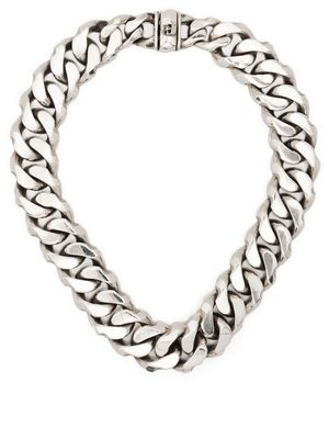 Emanuele Bicocchi oversized edge chain necklace - Silver