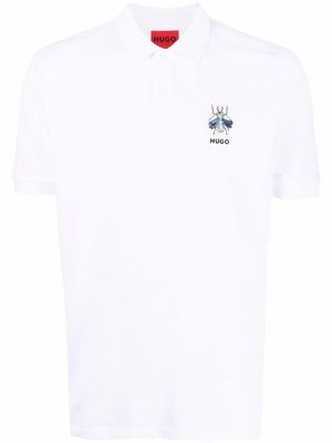 HUGO chest logo-print polo shirt - White