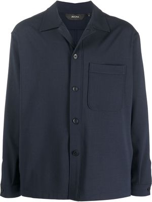 Z Zegna patch-pocket shirt jacket - Blue