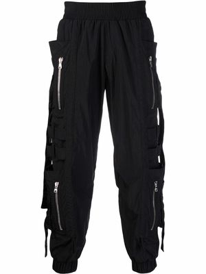 Balmain zipped-pocket shell joggers - Black