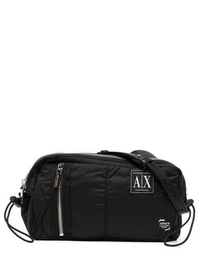 Armani Exchange logo-patch belt bag - Black
