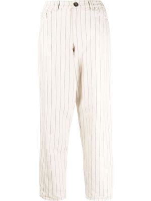 Emporio Armani striped straight-leg trousers - Neutrals