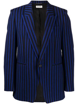 Saint Laurent single-breasted striped blazer - Blue