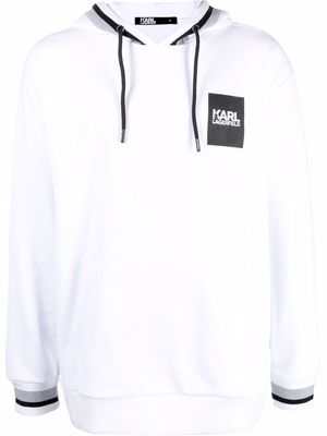 Karl Lagerfeld logo-print long-sleeved hoodie - White