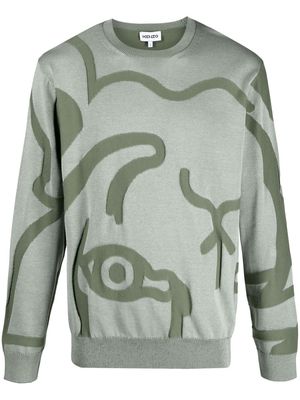 Kenzo abstract-intarsia jumper - Green