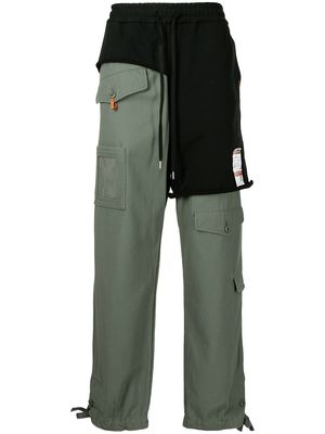 Maison Mihara Yasuhiro asymmetric-layered cargo pants - Black