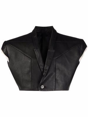 Rick Owens cropped leather blazer - Black