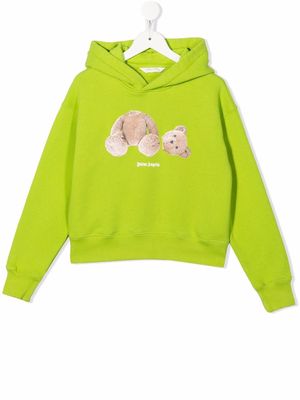 Palm Angels Kids bear-print hoodie - Green