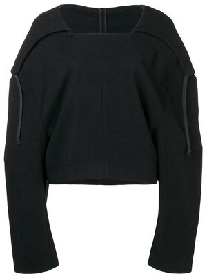 Comme Des Garçons Pre-Owned 1996 hooded cropped jumper - Black