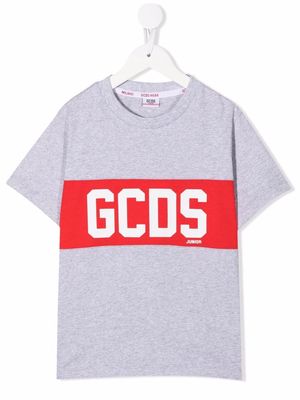 Gcds Kids logo-print cotton T-shirt - Grey