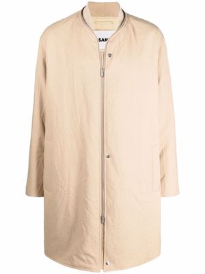 Jil Sander zip-up cotton coat - Neutrals