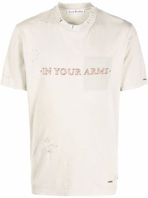 Acne Studios slogan-print short-sleeved T-shirt - Green
