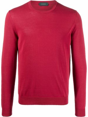 Zanone crew-neck knitted jumper - Red