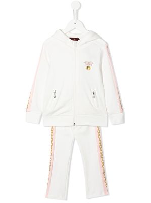 Aigner Kids hooded zip-up tracksuit set - White