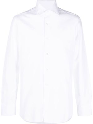 Barba long-sleeve poplin shirt - White