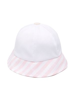 La Stupenderia striped bucket hat - White