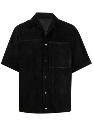 Salvatore Santoro short-sleeve suede shirt - Black