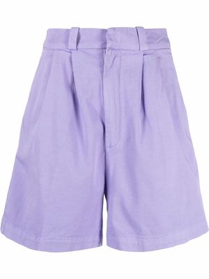 Haikure pleated tailored shorts - Purple