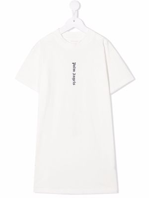 Palm Angels Kids logo-print T-shirt - White